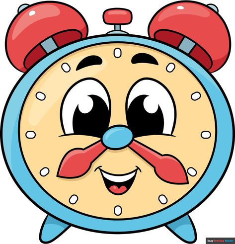 Learn How to Draw a Cartoon Clock: Easy Step-by-Step Drawing Tutorial for Kids and Beginners. See the full tutorial at https://easydrawingguides.com/how-to-draw-a-cartoon-clock/ . New Drawing Ideas, Cartoon Clock, Clock Drawing, Clock Drawings, Easy Drawing Guides, Drawing Steps, Castle Drawing, Guitar Drawing, Cute Clock