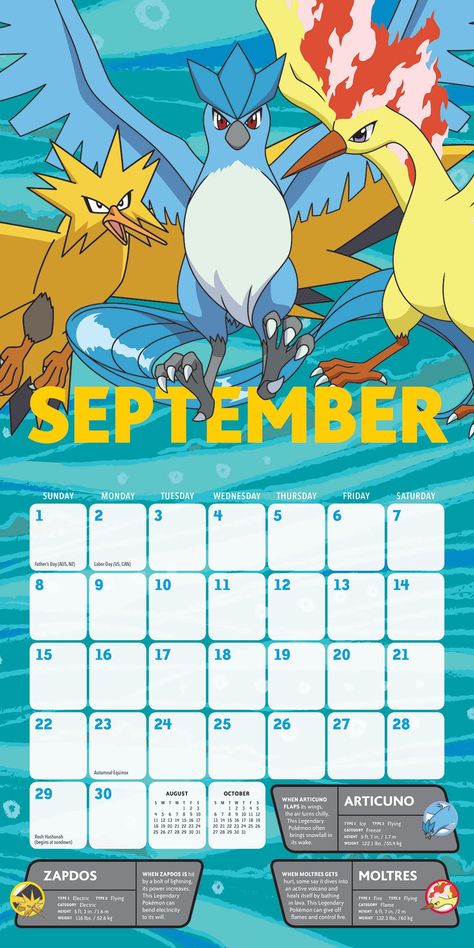 #Sponsored Calendar August, August Calendar, Calendar Wall, 2019 Calendar, Sunday Monday Tuesday, Pokemon Pictures, Wall Calendar, Pokemon, Free Shipping