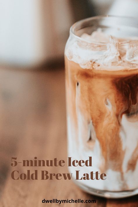 A refreshing and creamy iced coffee latte made with cold brew coffee, milk, maple syrup, and vanilla extract. You won't believe how easy, quick, healthy, AND delicious this Starbucks copycat latte is! #coffee #coldbrew #copycatstarbucksdrink #icedcoffee #summerdrinks Cold Brew With Almond Milk, Iced Coffee With Oatmilk Recipe, Iced Cold Brew, Pitaya Smoothie Bowl, Copycat Starbucks Drinks, Pitaya Smoothie, Iced Latte Recipe, Vanilla Iced Coffee, Oat Milk Recipe