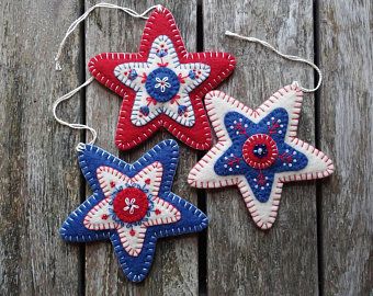 Star Sewing, Children Projects, Fourth Of July Crafts For Kids, Felt Ornaments Diy, Felt Star, Embellishment Ideas, Felt Ornaments Patterns, Wool Felt Projects, Felt Crafts Christmas