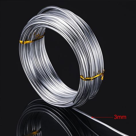 32.8 Feet Copper Aluminum Wire, Bendable Metal Craft Wire for Making Dolls Skeleton DIY Crafts (Silver, 3 mm Thickness), #Ad #Bendable, #ad, #Wire, #Craft, #Metal Aluminum Crafts, Trippy Wallpaper, Macrame Knot, Clay Figurine, Clay Figures, Metal Wire, Amazon Art, Metal Crafts, Diy Materials