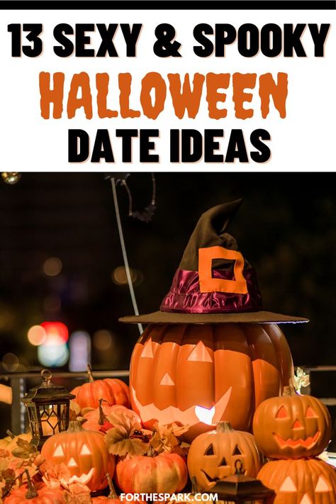 halloween date ideas Fun Couple Halloween Activities, Spooky Date Ideas At Home, Cute Halloween Date Night At Home, Halloween Night Ideas For Couples, Cute Couple Halloween Activities, Horror Date Night, October Date Ideas At Home, Halloween Date Ideas For Couples At Home, Friday The 13th Date Night Ideas