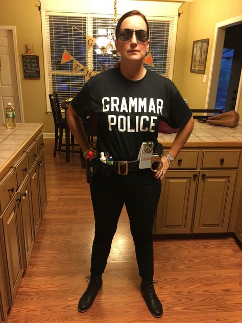 grammar police halloween teacher costume the pinspired teacher Teacher Costume Ideas, For Teachers, Teacher Costume, Costumes For Work, Costume Ideas For Halloween, Halloween Costumes For Work, Teacher Halloween Costumes, Teacher Costumes, Police Costume