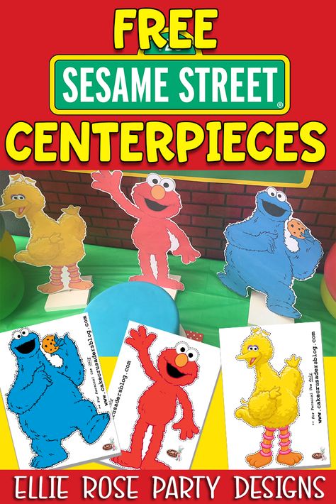 Elmo Centerpieces, Seaseme Street Birthday Party, Sesame Street Printables, Sesame Street Crafts, Sesame Street Decorations, Sesame Street Centerpiece, Sesame Street Birthday Party Ideas Boy, Elmo Birthday Party Boy, Sesame Street Signs