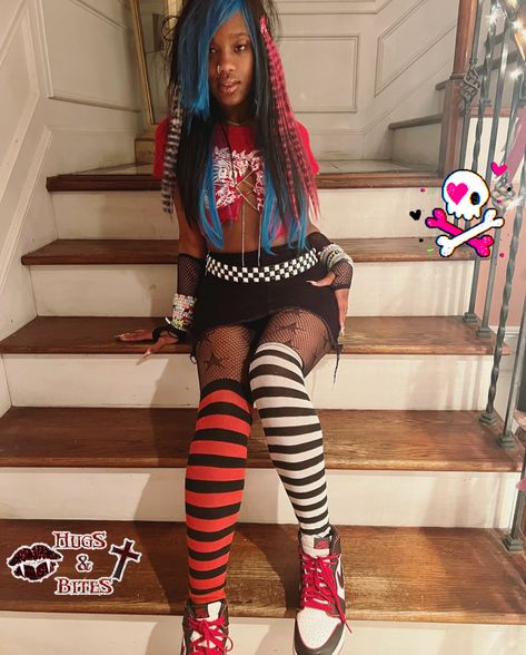 2012 Scene Outfits, Scene Outfits Black Women, Casual Scene Outfits, Gabby Outfits, Scene Fits, Black Scene, Howleen Wolf, Scene Style, Duo Halloween Costumes