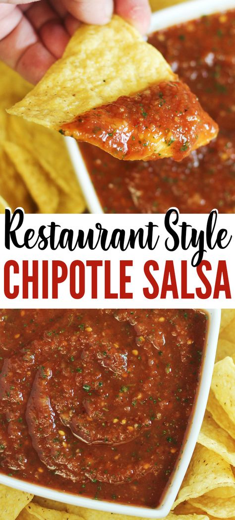 Chipotle Salsa Recipe, Homemade Horseradish, Chipotle Salsa, Chipotle Peppers, Hot Salsa, Chips And Salsa, Food Blogs, Salsa Recipe, Cilantro Lime