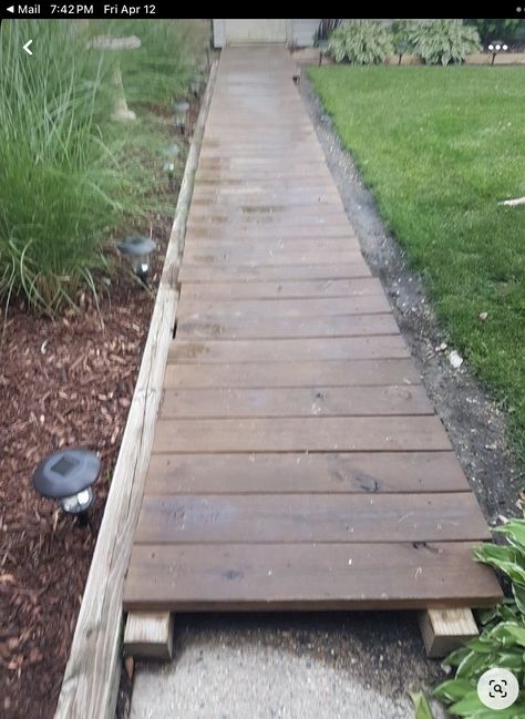 Minwax Stain Colors, Landscape Timbers, Backyard Walkway, Side Yard Landscaping, Outdoor Walkway, Walkways Paths, Minwax Stain, Diy Backyard Landscaping, Outdoor Decor Backyard