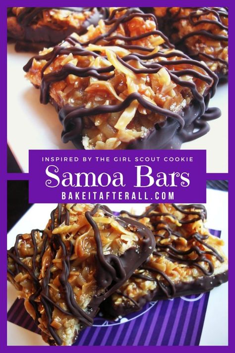 Samoa Bars, Samoa Cookies, Cookie Base, Dipped In Chocolate, Dessert Bar Recipe, Coconut Caramel, Shortbread Cookie, Classic Girl, Cookie Bar Recipes