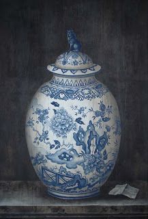 the style saloniste: Beautiful Obsession: California decorative artist Michael Dute in Berlin Ginger Jar Painting, Art Interiors, Blue And White Chinoiserie, Blue White Decor, Blue Transferware, Chinese Vase, White Pottery, Blue Pottery, Flow Blue