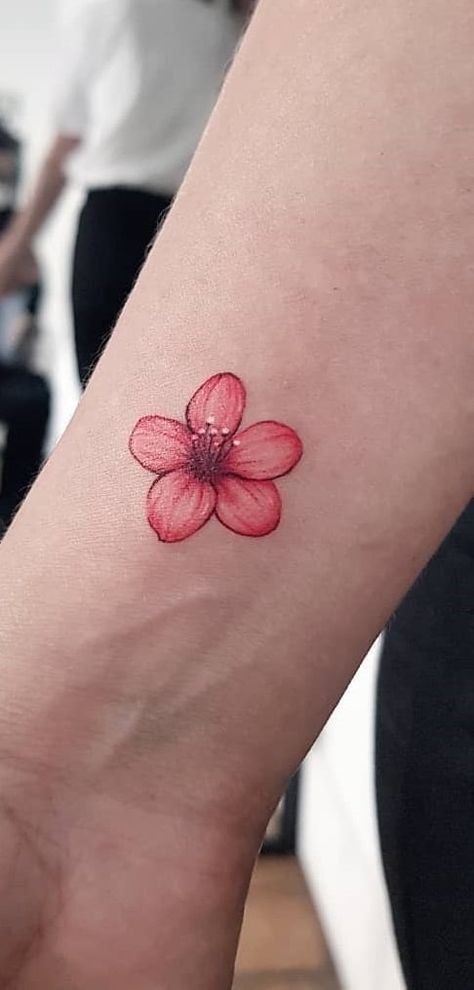 Cherry Blossom Tattoos, Hexagon Tattoo, Sakura Tattoo, Matching Best Friend Tattoos, Mom Tattoo Designs, Small Flower Tattoos, Plant Tattoo, Blossom Tattoo, Cherry Blossom Tattoo