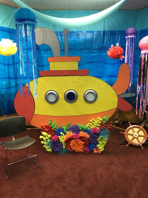 Lifeway VBS Submerged Submarine Vbs Ocean Theme, Submerged Vbs, Ocean Vbs, Ocean Craft, Ocean Theme Crafts, Craft For Preschool, Ocean Theme Preschool, Under The Sea Crafts, Under The Sea Decorations