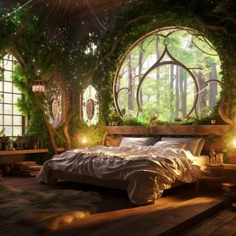 Fantasy Treehouse Interior, Mountain Compound, Treehouse Room, Treehouse Interior, Fantasy Treehouse, Interesting Locations, Aesthetic Castle, Tree Interior, Fantasy Dream