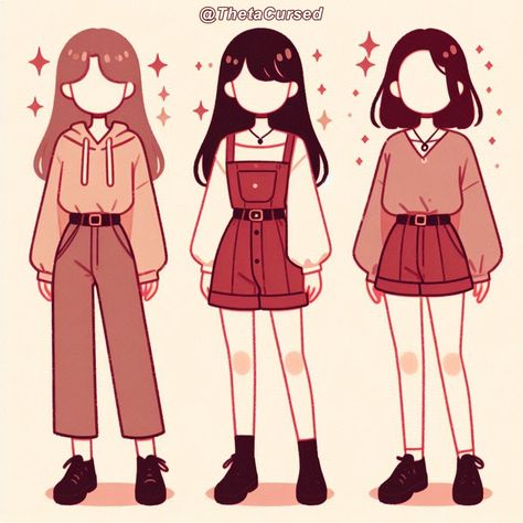 Drawn Clothing Ideas, Yellow Outfits Drawing, Anime Autumn Outfit, Human Clothes Drawing, Girly Outfits Drawing, Outfit Drawings Aesthetic, Cute Cartoon Outfits, Drawn Outfit Ideas, Fall Outfits Drawing