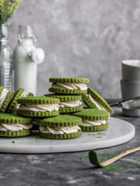 Matcha Sandwich, Whipped White Chocolate Ganache, Basic Crepe Recipe, Homemade Tortilla Recipe, Sandwich Cookies Filling, Cookies With White Chocolate, Recipes With Flour Tortillas, Chocolate Ganache Filling, Matcha Cookies