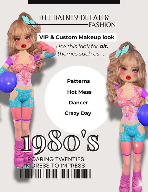 Dress to impress 1980s, dti 1980s, 1980s dti, dti inspo, dti 1980s inspo, dti themes, dti ideas, dti theme ideas, dti outfits, dress to impress, dress to impress roblox, roblox, dress up games, girly games, #dresstoimpress #dtiyschallenge #roblox #robloxdresstoimpress #dresstoimpressideas Dress To Impress Outfits 1980s Theme, Dress To Impress 1980s Theme, 1980s Dress To Impress, 1980s Theme, 1980 Dress, 1980s Outfits, Girly Games, Dti Theme, Roblox Dress