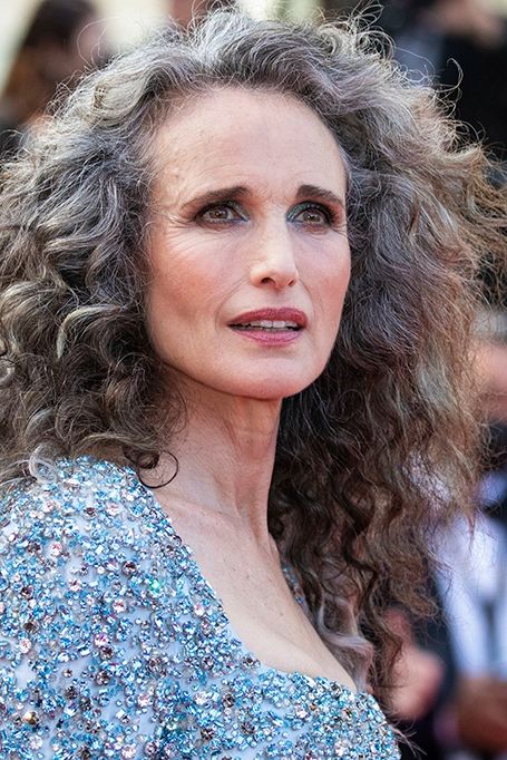 Andie Macdowell, Ag Hair Products, Salt And Pepper Hair, Gorgeous Gray Hair, Silver Hair Color, Natural Gray Hair, Hair Guide, Going Gray, Hair Starting