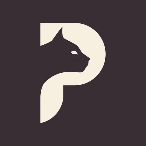 Cat Logo Design Ideas Creative, Panther Illustration Vintage, Cat Logos Ideas, Logo For Graphic Designer Ideas, Panther Logo Design Art, Simple Animal Design, Creativity Logo Ideas, Panther Logo Design Ideas, Letter P Logo Design Creative