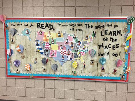 A Joyful Girl...: Read Across America Bulletin Board! Read Across America Bulletin Board, Read Across America Ideas, 1st Grade Books, Nate The Great, Spring Reading, Read Across America, Creative Mom, Seuss Quotes, Education Activities