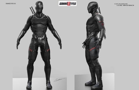 Snake Eyes Concept Art, Eyes Concept Art, Snake Eyes Gi Joe Origins, Joe Movie, Snake Eyes Gi Joe, Costume Concepts, Powered Exoskeleton, Gi Joe Characters, Batman Concept