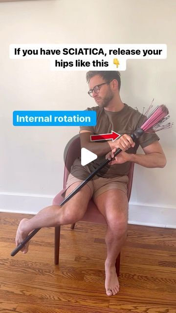 James Moore on Instagram: "INSTANT SCIATICA RELIEF with this easy stretch! This simple technique using a broomstick brings the hip into internal and external rotation which helps relieve tension for the glutes and the rest of the hip! FOLLOW TO RELAX YOUR BODY! 

#sciatica #stretching #physio #physicaltherapy" Sciatica Stretches, James Moore, Sciatica Relief, Easy Stretches, Sciatica, Physical Therapy, Stretching, Health And Beauty, Bring It On