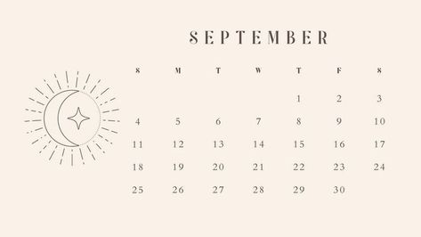 September Wallpaper, Desktop Wallpaper Calendar, Calendar Widget, Feminine Minimalist, Widget Aesthetic, Calendar Background, Grid Wallpaper, September Calendar, October Calendar