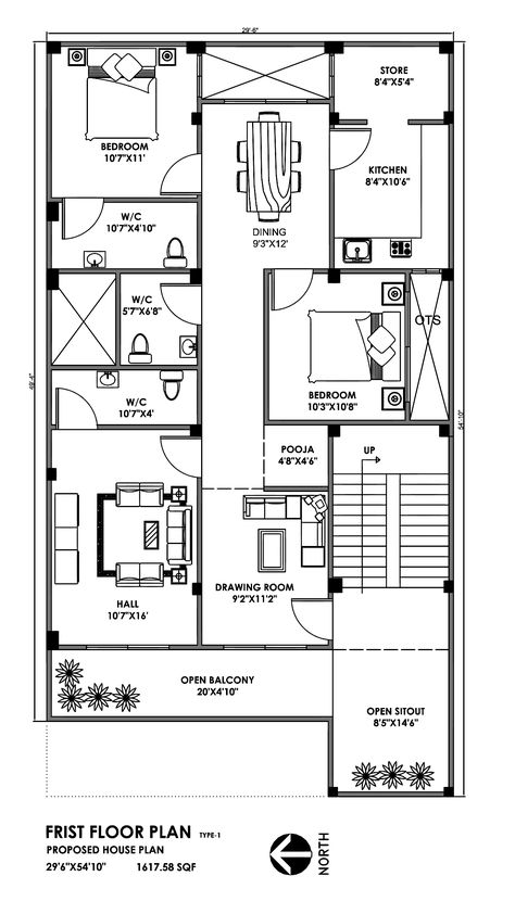 #House #Floor #Plan #autocad #engineering #modern #plans #small #house 40x60 House Plans, 30x50 House Plans, 20x30 House Plans, 1500 Sq Ft House, 20x40 House Plans, 30x40 House Plans, 2bhk House Plan, Indian House Plans, Little House Plans