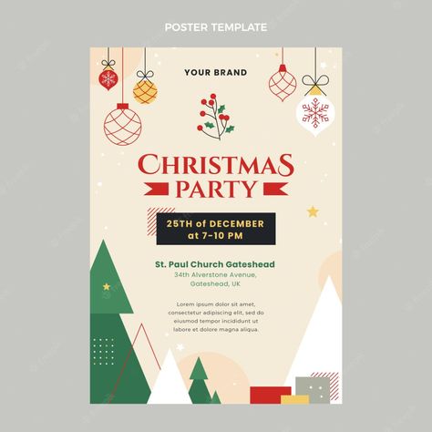 Christmas Poster Ideas, Freepik Christmas, Christmas Toy Drive, Vintage Christmas Party, Christmas Poster Design, Christmas Party Poster, Email Signature Design, Christmas Graphic Design, Christmas Campaign