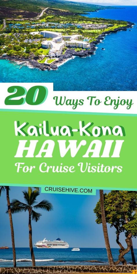 Here are 20 things to do in Kailua Kona, Hawaii which you can enjoy during a cruise to the Big Island. #cruise #cruises #hawaii #thingstodo #kona #kailua #traveltips #cruisetravel Things To Do In Kailua Kona, Hawaiian Cruise, Hawaii Cruise, Kailua Kona Hawaii, Hawaiian Cruises, Pride Of America, Cruise Ports, Cruise Ideas, Cruise Planning