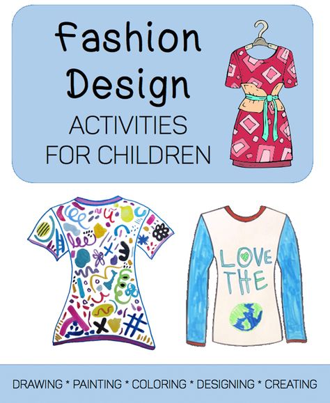 Fashion Design Activities:  New Product Alert! Fashion Design Ideas, Art Sub Plans, Fashion Design Classes, Fashion Design Template, Emerging Designers Fashion, Fashion Design For Kids, Paint Shirts, Art Worksheets, Camp Style