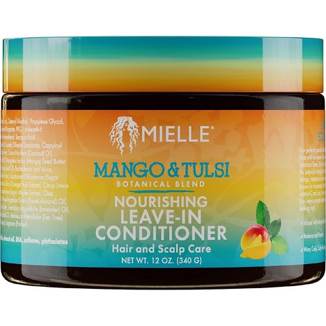 Mielle Organics Mango & Tulsi Nourishing Leave-In Conditioner Afro Beauty, Mixed Girl, Mielle Organics, Hair Repair Treatments, Vitamin C And Zinc, Cleansing Conditioner, Botanical Leaves, Nourishing Shampoo, Scalp Health