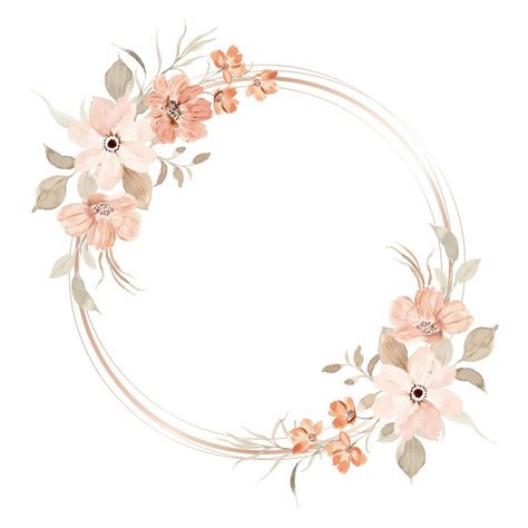 Corona floreale dell'annata dell'acquerello | Vettore Premium Circulo Floral, Circle Flower Frame, Nikkah Nama, Deep Box Frames, Flower Circle, Circle Frames, Floral Frame, Cornice, D Day