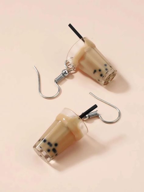 Boba Milk Tea Drop Earrings | SHEIN USA Tea Earrings, Coffee Earrings, Tea Drops, Boba Milk Tea, Boba Milk, Bubble Milk Tea, Shein Brasil, Boba Tea, Ring Pendant Necklace