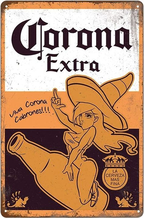 Amazon.com : Bayyon Tin Signs Retro Vintage, Corona Extra Beer, Home Bar Man Cave Diner Garage Man Cave Decor, 8"x12"/20x30cm : Home & Kitchen Metal Beer Signs, Vintage Beer Signs, Home Bar Man Cave, Garage Man Cave, Vintage Logos, Retro Tin Signs, Bar Man Cave, Bar Poster, Beer Poster