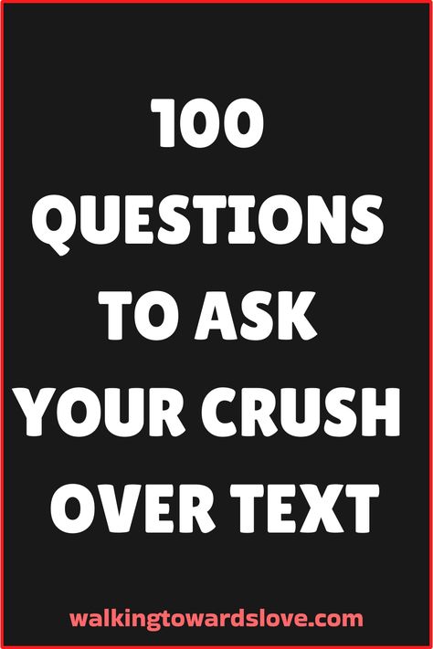 Texting your crush can be a fun and exciting way to get to know each other better. With the right questions, you can spark interesting conversations, uncover shared interests, and build a deeper connection. This list of 100 questions to ask your crush over text is designed to keep the conversation flowing and help you Questions To Ask Crush Over Text, Topics To Talk About With Your Crush Over Text, Questions To Ask My Crush, Questions To Get To Know Your Crush, How To Get To Know Someone Over Text, Reasons To Text Your Crush, Things To Ask Him Over Text, Questions To Ask Ur Crush Over Text, Fun Questions To Ask Your Crush