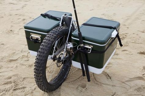 Forget Everything You Thought You Knew about the Fishing Cart - HONEY BADGER WHEEL Fishing Cart Diy, Surf Fishing Cart, Pvc Fishing Cart, Beach Fishing Cart Mods, Fishing Trolley, Beach Fishing Cart, Fishing Pole Holder For Truck, Fishing Cart, Fishing Pole Holder