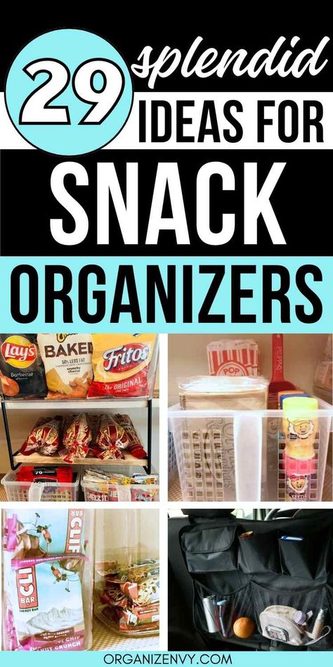 All the tips and tricks you need for snack organization! Ideas for storing snacks in the pantry, kitchen snack storage, refrigerator snack storage, dorm and bedroom snack ideas, car snack organization and more. Snack Cabinet In Bedroom, Snack Cart Organization Ideas, Organizing Snacks On Counter, Organizing Snacks In Pantry, Snacks Storage Ideas, Countertop Snack Organization, Countertop Snack Storage Ideas, Snack Organization Ideas Counter, Kitchen Snack Storage Ideas