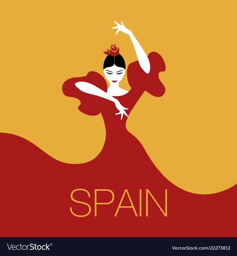 Spain Flamenco, Dance Vector, Spanish Posters, Dancer Painting, Graphic Design Style, Dancer Poses, Spanish Dancer, Flamenco Dancer, Ballet Poses