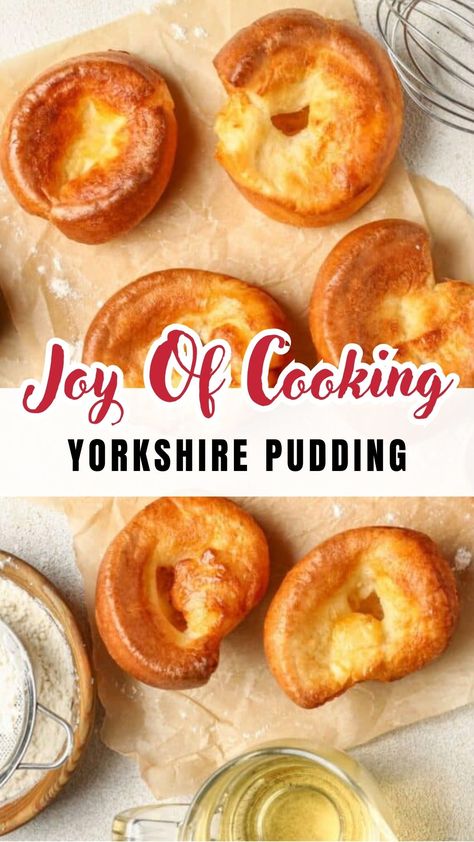 Joy Of Cooking Yorkshire Pudding​ Yorkshire Pudding Recipe Easy, Yorkshire Pudding Recipe, Easy Pudding Recipes, Winter Lunch, Yorkshire Pudding Recipes, Recipe Bread, Milk It, Cozy Dinner, Yorkshire Pudding