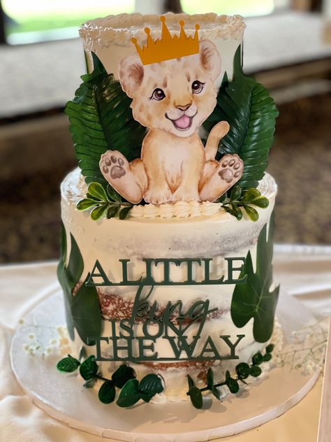 Baby Shower Jungle Theme Boy, Lion Baby Shower Cake, Lion Baby Shower Theme, Simba Baby Shower, Safari Baby Shower Cake, Wild Baby Shower, Safari Baby Shower Boy, Lion Baby Shower, Jungle Safari Baby Shower