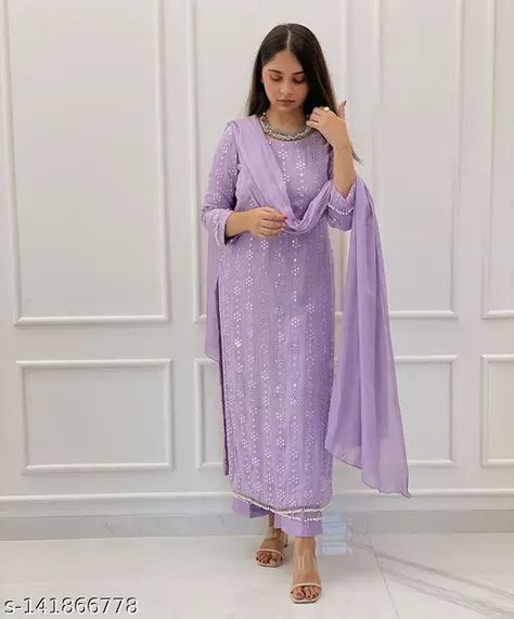 Light Purple Coloured Trendy Embroidaired Worked Kurta Set Punjabi Pant Suits For Women, Lavender Suit Design, Lavender Color Suit, Lavender Punjabi Suit, Lavender Anarkali Suits, Latest Ladies Suit Design, Lavender Dress Indian, Lavender Suits For Women Indian, Lavender Suits For Women