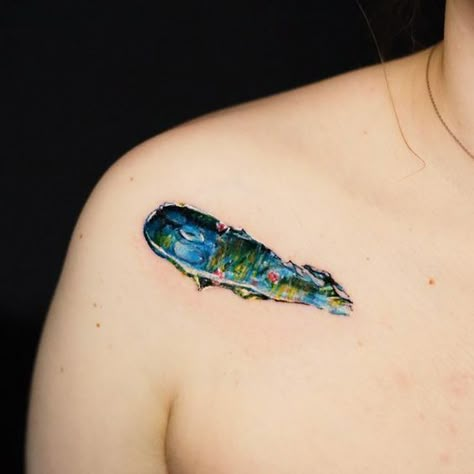 Paint Tattoo, Belly Button Tattoo, Tattoo Process, Monet Water Lilies, Cute Tiny Tattoos, Painting Tattoo, Stylist Tattoos, Tattoo Parlors, Sister Tattoos