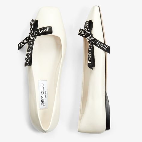 Jimmy Choo Bow, Jimmy Choo Flats, Ballerina Pumps, Shoes Luxury, Leather Ballet Flats, Footwear Design Women, Jimmy Choo Shoes, Designer Boots, Leather Flats