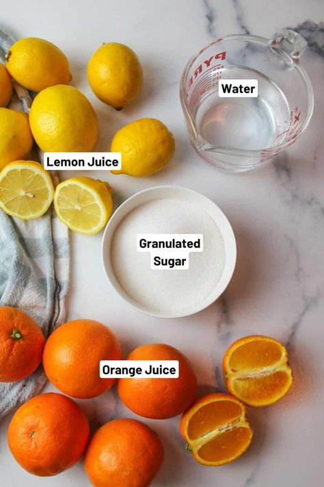 Lemon Orange Juice, Drinks To Make With Orange Juice, Orange Lemonade Recipe, Lemonade Trailer, Bluey Craft, Orange Lemonade, Drink Board, How To Make Lemonade, Orange Juice Recipes