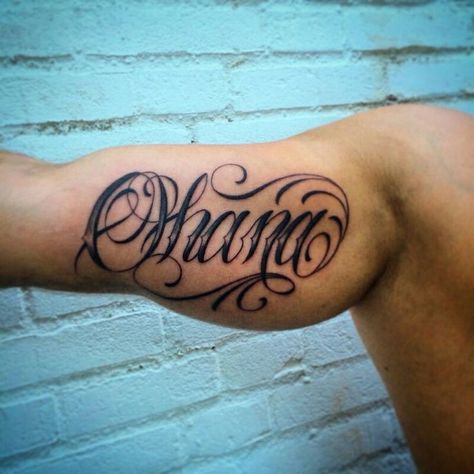 Ready for My First tattoo Ohana Tattoo Men, Men Tattoo Black, Ohana Tattoo For Men, Ohana Tattoos, Andy Tattoo, Tattoo Guys, Tattoo Calligraphy, Tattoo Side, Ohana Tattoo