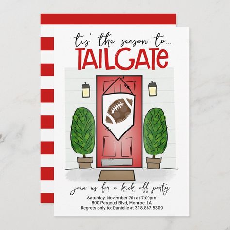 Football Invite Change ANY COLORS Add YOUR logo Tailgate Invitation, Etsy Invitations, Football Tailgate, Tis The Season, Team Colors, The Door, Team Logo, Football, ? Logo