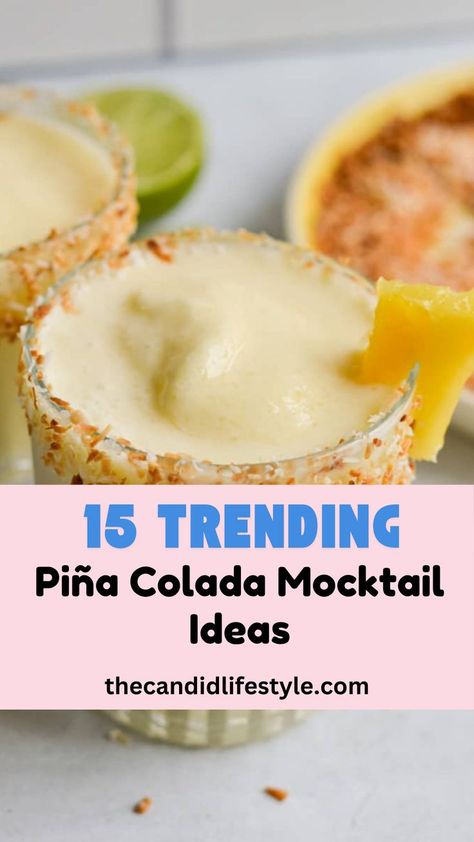 Piña Colada Mocktail Ideas Virgin Piña Colada, Mocktail Ideas, Pina Colada Mocktail, Summer Mocktails, Virgin Pina Colada, Pina Colada Recipe, Light Appetizers, Strawberry Margarita, Frozen Pineapple