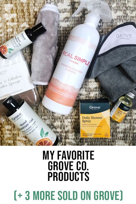 Flatlay of Grove Collaborative products on the ground Grove Collaborative, Personal Care Items, Real Simple, Cleaning Products, A Year, Shampoo Bottle, Every Day, Personal Care