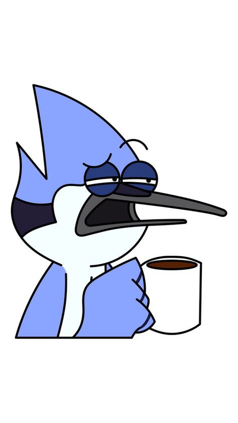 Mordecai is one of the seven main characters of Regular Show by Cartoon Network. Mordecai is tall, skinny and anthropomorphic blue jay. As everyone in the morning, he feels very sleepy, and to get... The Regular Show Drawings, Blue Jay Cartoon, Blue Cartoon Characters Aesthetic, Regular Show Drawings, Cartoon Network Drawings, Regular Show Painting, Mordecai Pfp, Blue Characters Cartoon, Cn Characters