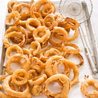 Beer Battered Onion Rings, Malt Vinegar, Onion Rings Recipe, Cooks Country Recipes, Cookie Toppings, Beer Battered, America's Test Kitchen Recipes, Vegan Sides, Beer Batter