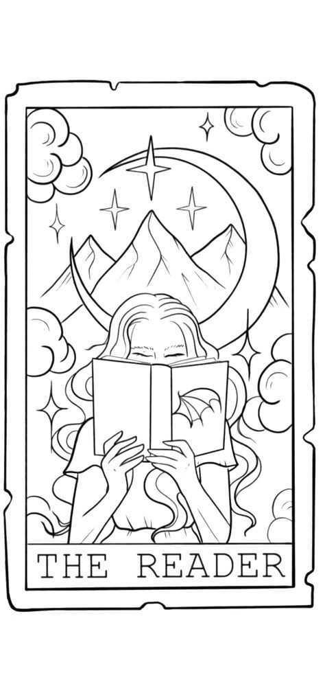 Bookish Colouring Pages, Sagittarius Coloring Pages, Queer Coloring Pages, Acotar Coloring Pages, Bookish Coloring Pages, Aquarius Coloring Pages, Acotar Coloring Book Pages, Lake Coloring Pages, Tarot Card Coloring Pages